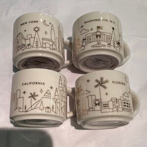 Set of 4 Starbucks espresso cups. You are here collection 2 oz